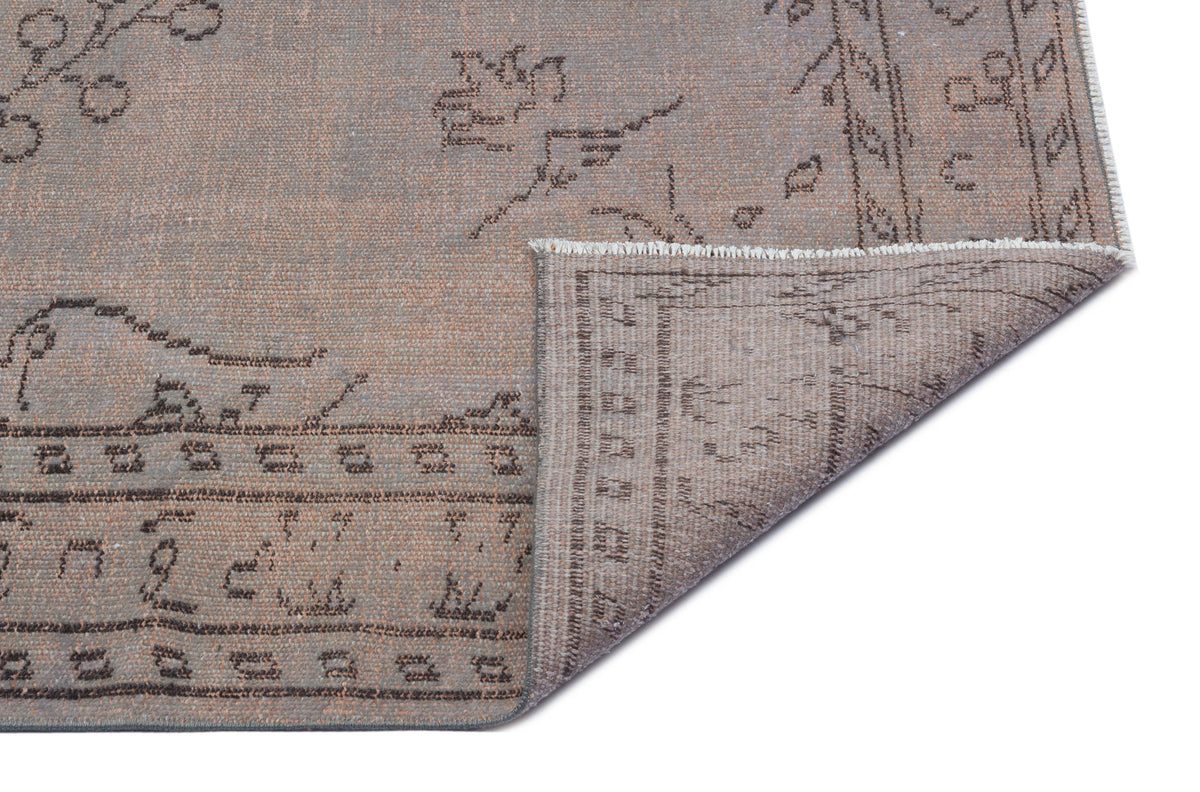 Gray Over Dyed Vintage Rug 5&#39;7&#39;&#39; x 8&#39;2&#39;&#39; ft 169 x 248 cm