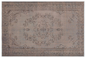 Gray Over Dyed Vintage Rug 5'7'' x 8'2'' ft 169 x 248 cm