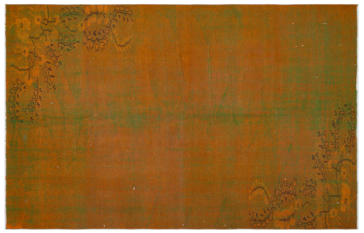 Retro Design Floral Over Dyed Floral Vintage Rug 5&#39;6&#39;&#39; x 8&#39;7&#39;&#39; ft 168 x 262 cm