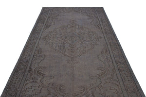 Gray Over Dyed Vintage Rug 5'7'' x 9'8'' ft 170 x 294 cm
