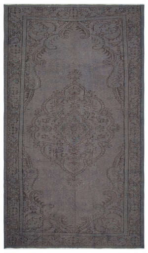 Gray Over Dyed Vintage Rug 5'7'' x 9'8'' ft 170 x 294 cm