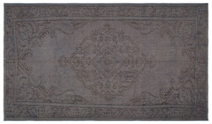 Gray Over Dyed Vintage Rug 5'7'' x 9'8'' ft 170 x 294 cm