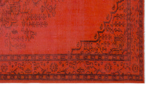 Orange Over Dyed Vintage Rug 5'0'' x 8'11'' ft 153 x 271 cm