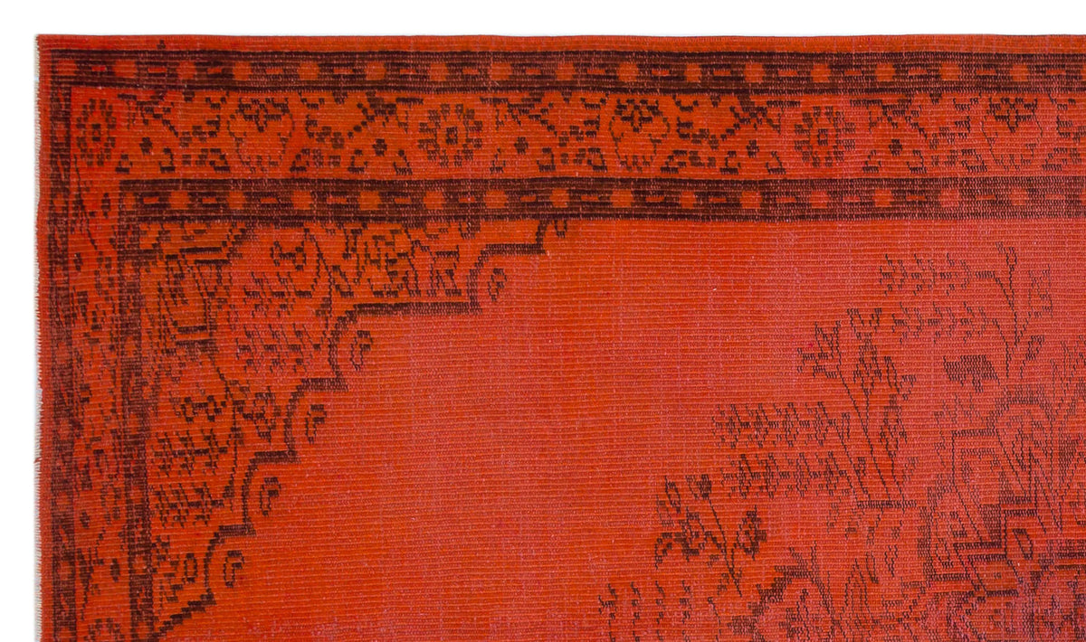 Orange Over Dyed Vintage Rug 5&#39;0&#39;&#39; x 8&#39;11&#39;&#39; ft 153 x 271 cm