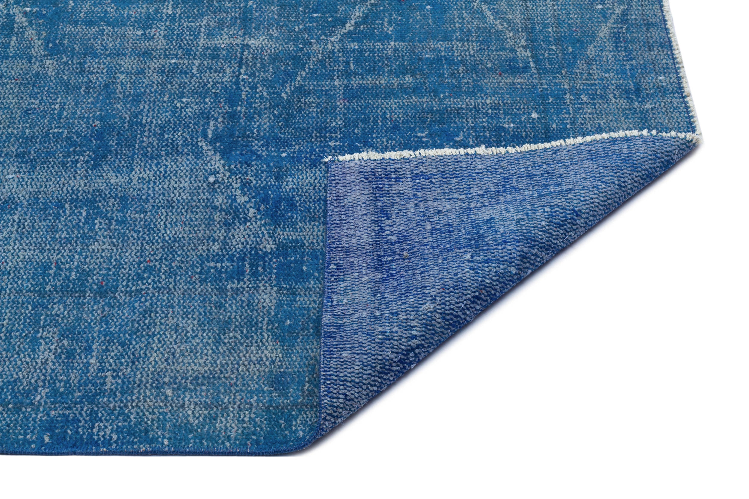 Blue Over Dyed Vintage Rug 5'7'' x 8'4'' ft 170 x 254 cm