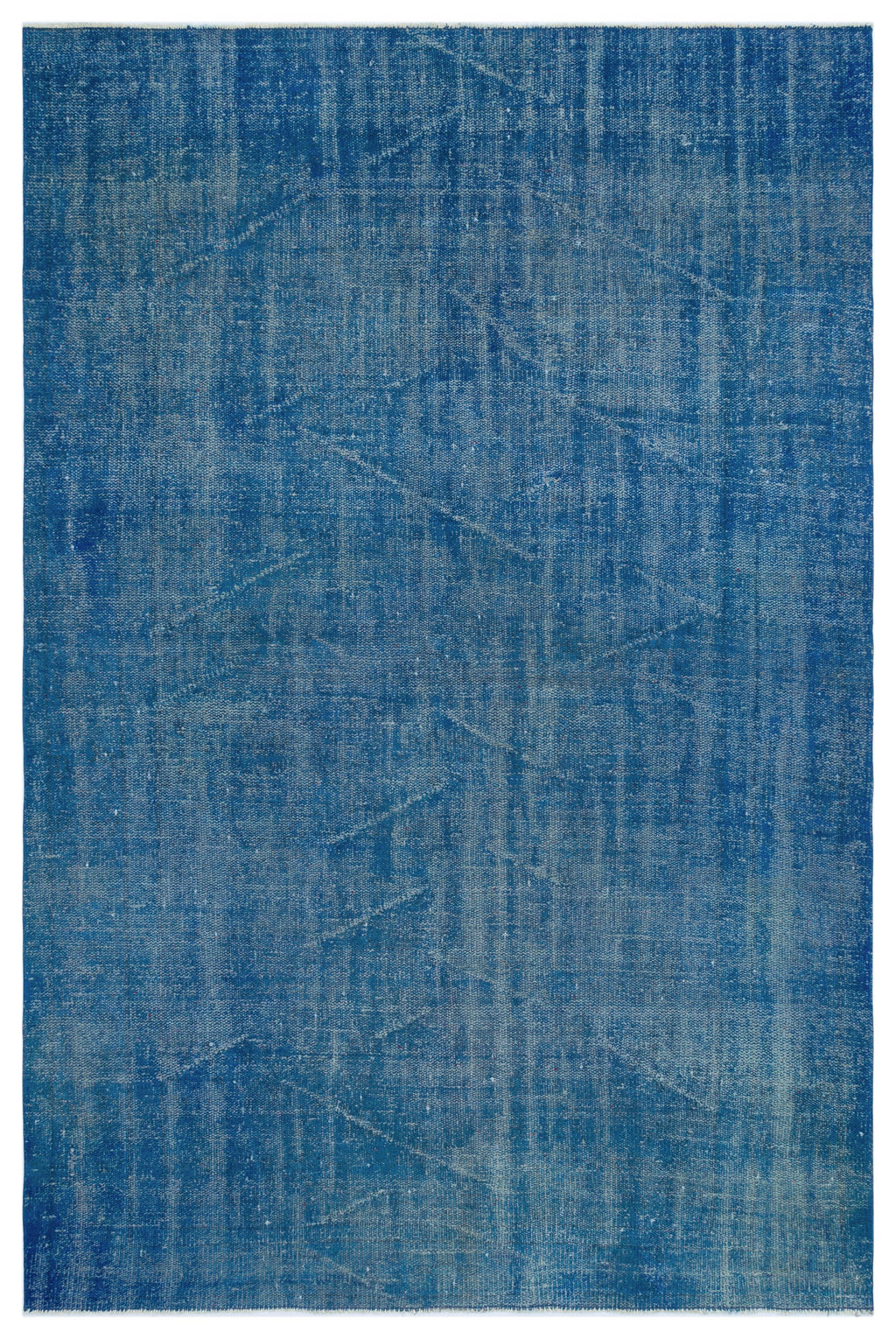 Blue Over Dyed Vintage Rug 5'7'' x 8'4'' ft 170 x 254 cm