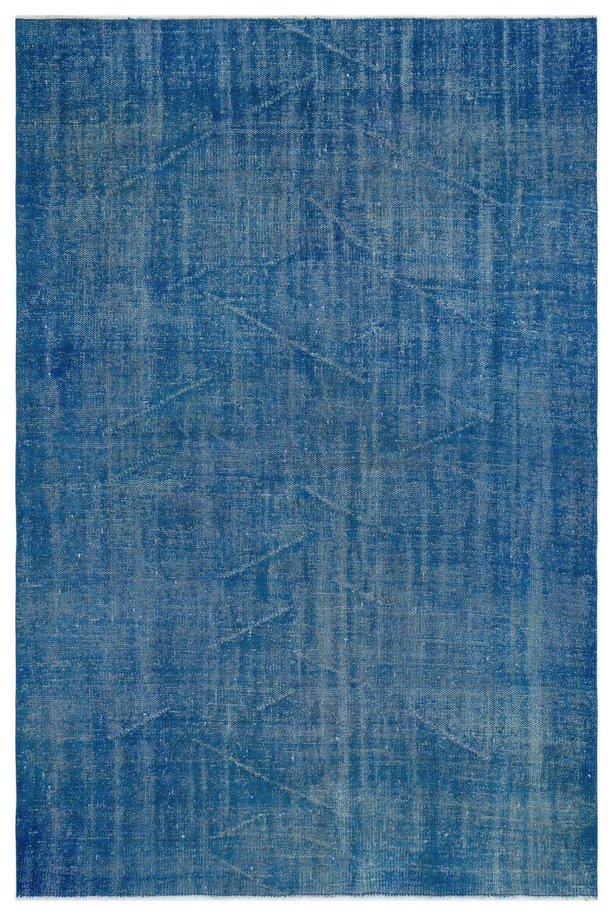 Blue Over Dyed Vintage Rug 5&#39;7&#39;&#39; x 8&#39;4&#39;&#39; ft 170 x 254 cm