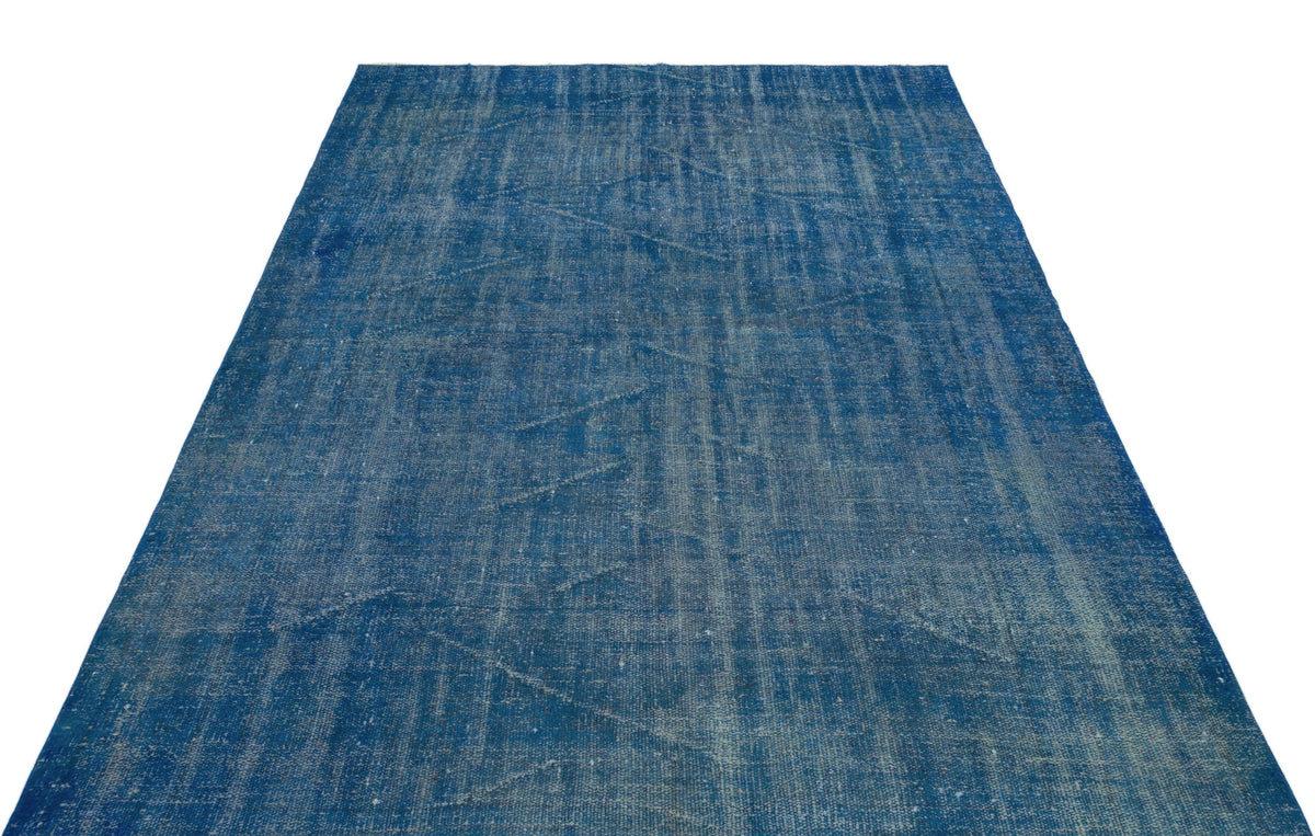 Blue Over Dyed Vintage Rug 5&#39;7&#39;&#39; x 8&#39;4&#39;&#39; ft 170 x 254 cm