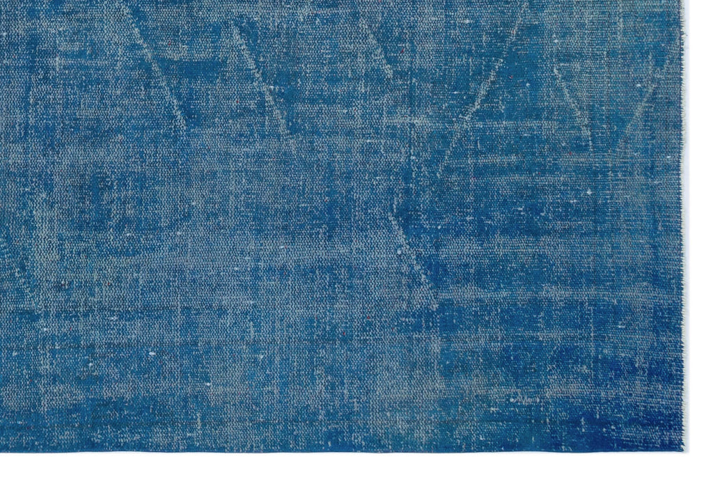 Blue Over Dyed Vintage Rug 5'7'' x 8'4'' ft 170 x 254 cm