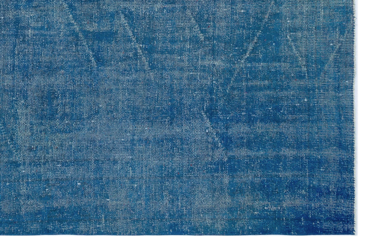 Blue Over Dyed Vintage Rug 5&#39;7&#39;&#39; x 8&#39;4&#39;&#39; ft 170 x 254 cm
