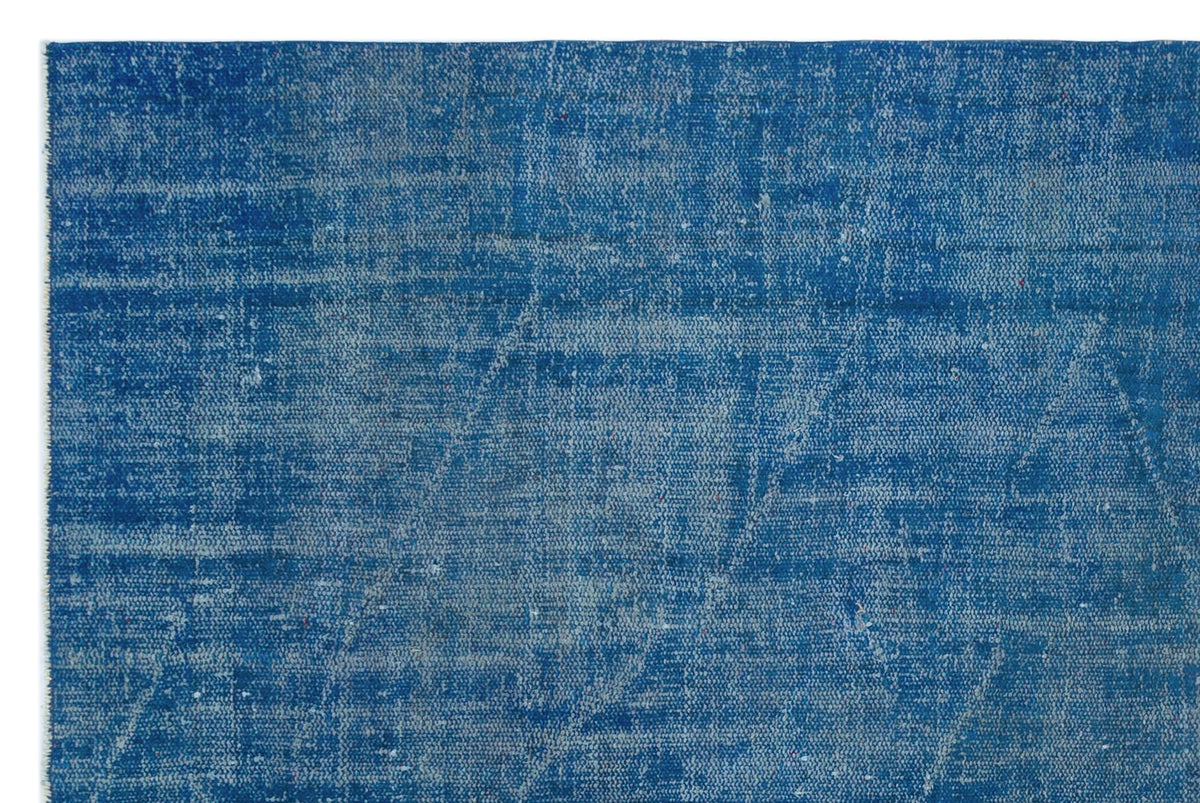 Blue Over Dyed Vintage Rug 5&#39;7&#39;&#39; x 8&#39;4&#39;&#39; ft 170 x 254 cm