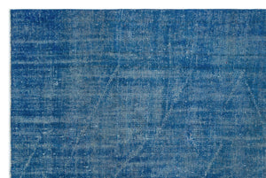 Blue Over Dyed Vintage Rug 5'7'' x 8'4'' ft 170 x 254 cm