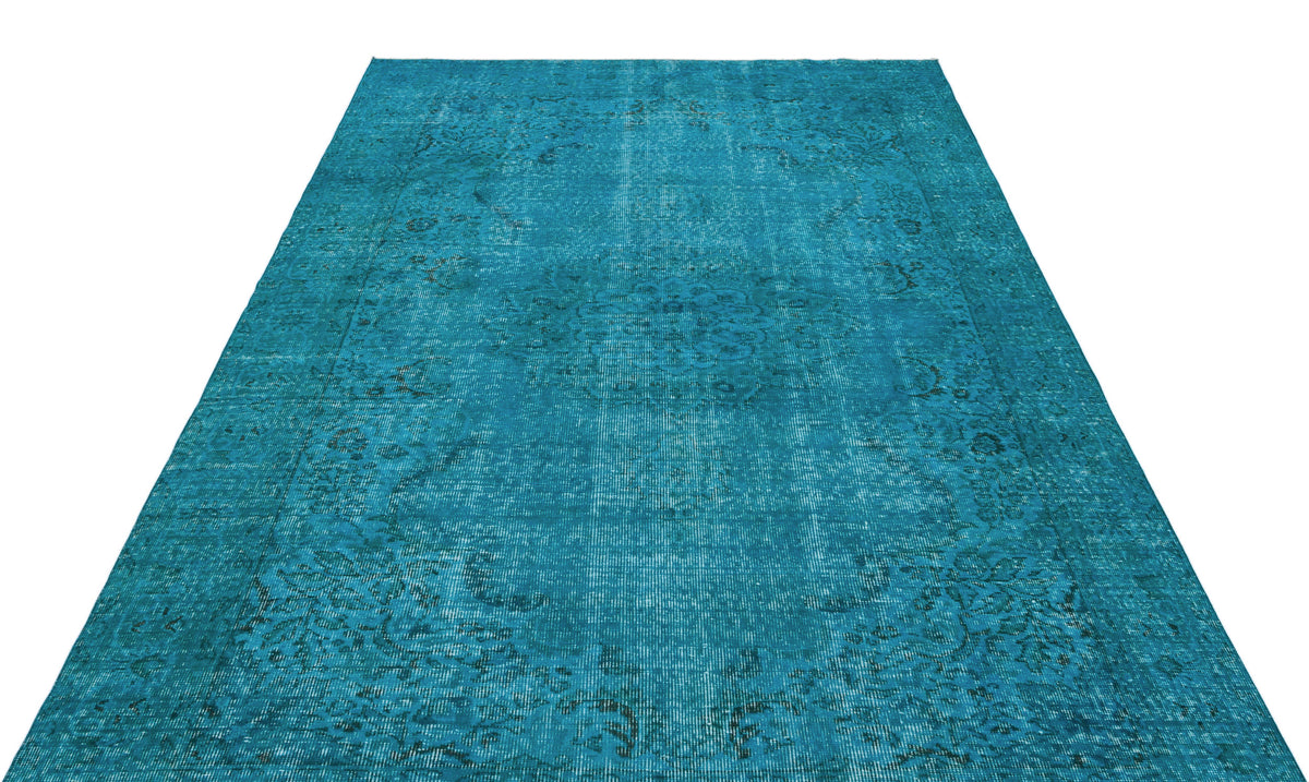 Turquoise  Over Dyed Vintage Rug 6&#39;1&#39;&#39; x 9&#39;7&#39;&#39; ft 185 x 292 cm