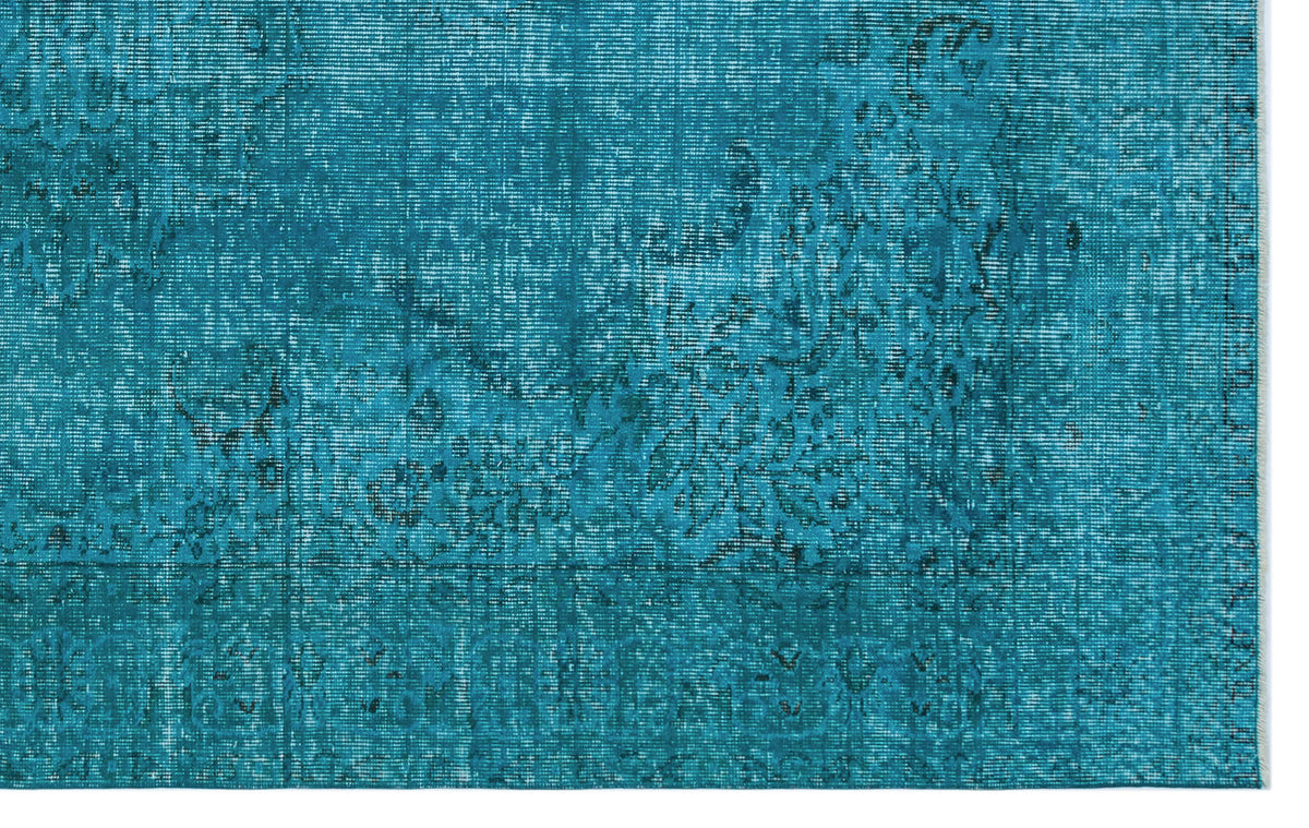 Turquoise  Over Dyed Vintage Rug 6&#39;1&#39;&#39; x 9&#39;7&#39;&#39; ft 185 x 292 cm