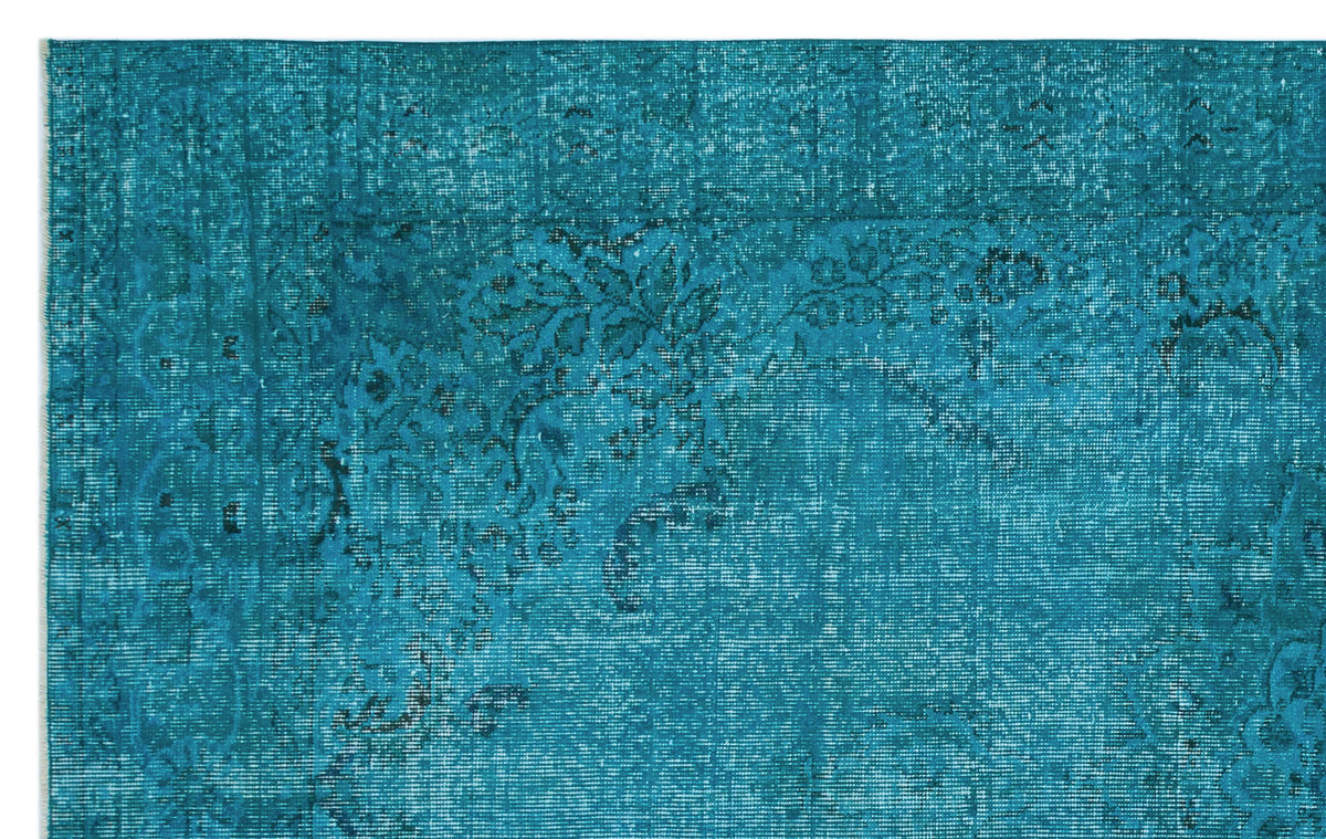 Turquoise  Over Dyed Vintage Rug 6&#39;1&#39;&#39; x 9&#39;7&#39;&#39; ft 185 x 292 cm