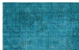 Turquoise  Over Dyed Vintage Rug 6'1'' x 9'7'' ft 185 x 292 cm