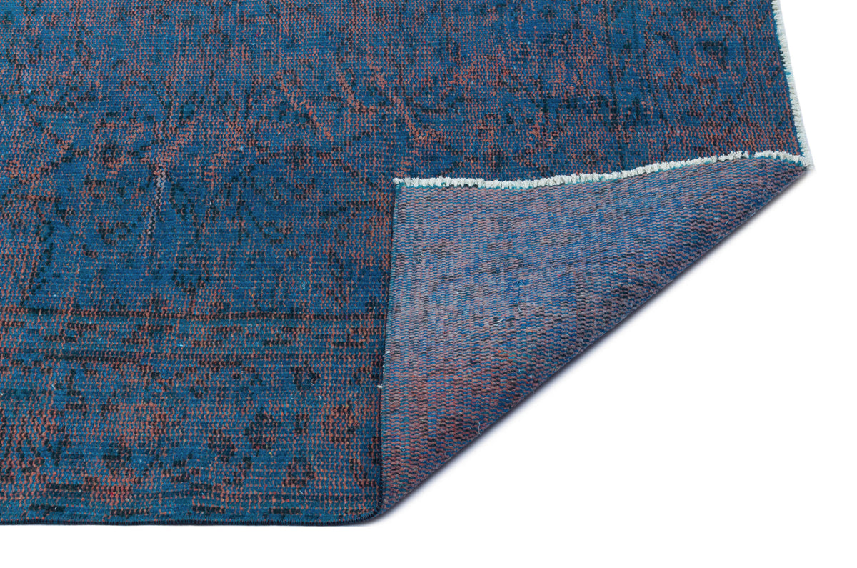 Blue Over Dyed Vintage Rug 5&#39;1&#39;&#39; x 8&#39;4&#39;&#39; ft 155 x 255 cm
