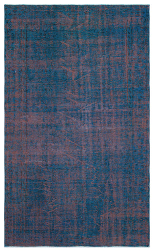 Blue Over Dyed Vintage Rug 5'1'' x 8'4'' ft 155 x 255 cm