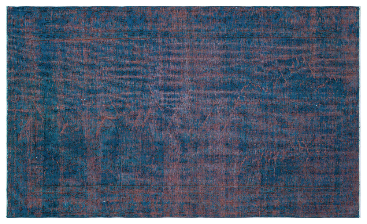 Blue Over Dyed Vintage Rug 5&#39;1&#39;&#39; x 8&#39;4&#39;&#39; ft 155 x 255 cm