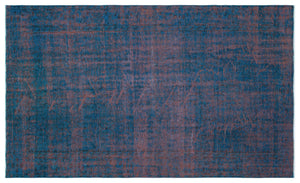 Blue Over Dyed Vintage Rug 5'1'' x 8'4'' ft 155 x 255 cm