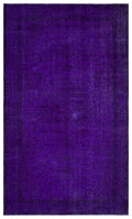 Purple Over Dyed Vintage Rug 5'6'' x 9'5'' ft 167 x 286 cm