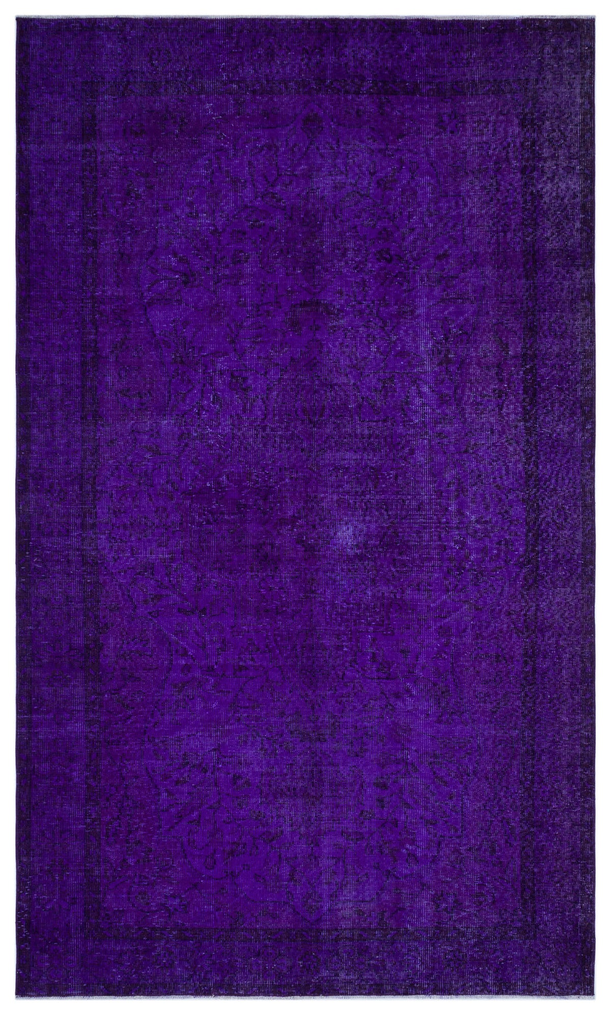 Purple Over Dyed Vintage Rug 5&#39;6&#39;&#39; x 9&#39;5&#39;&#39; ft 167 x 286 cm