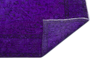 Purple Over Dyed Vintage Rug 5'6'' x 9'5'' ft 167 x 286 cm