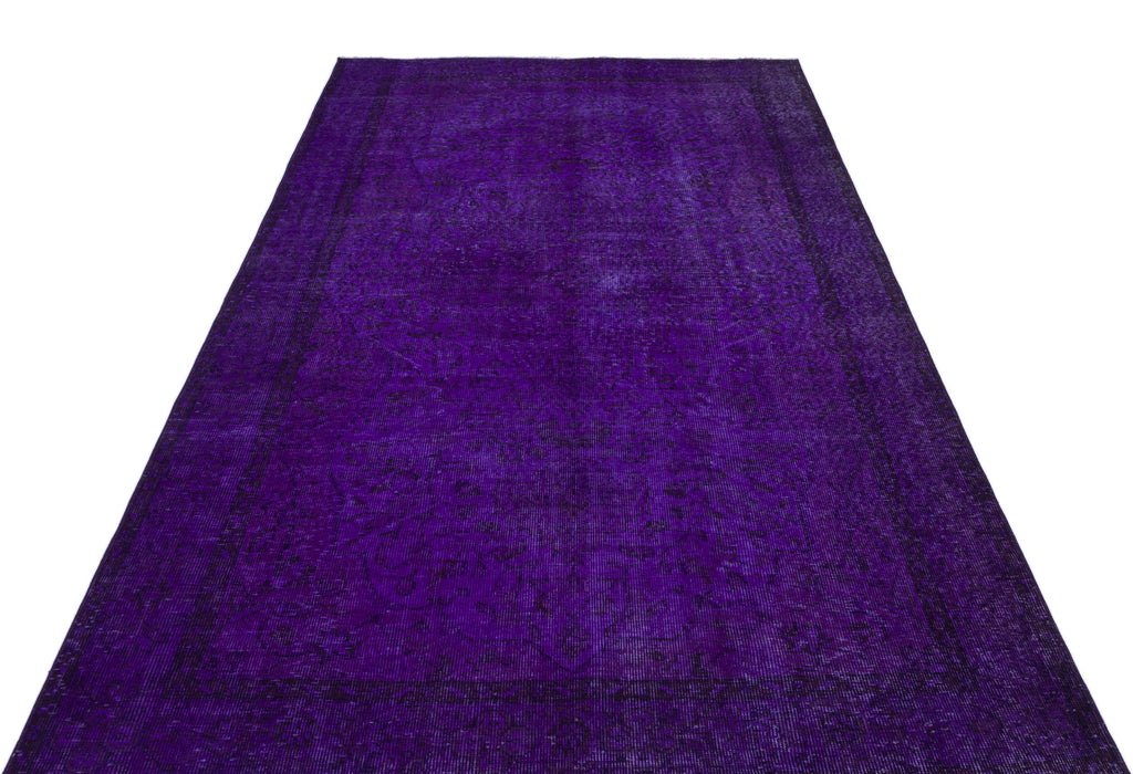 Purple Over Dyed Vintage Rug 5'6'' x 9'5'' ft 167 x 286 cm