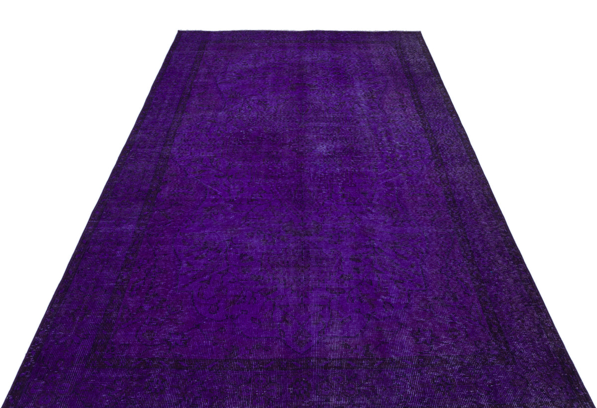 Purple Over Dyed Vintage Rug 5&#39;6&#39;&#39; x 9&#39;5&#39;&#39; ft 167 x 286 cm