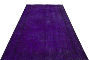Purple Over Dyed Vintage Rug 5'6'' x 9'5'' ft 167 x 286 cm