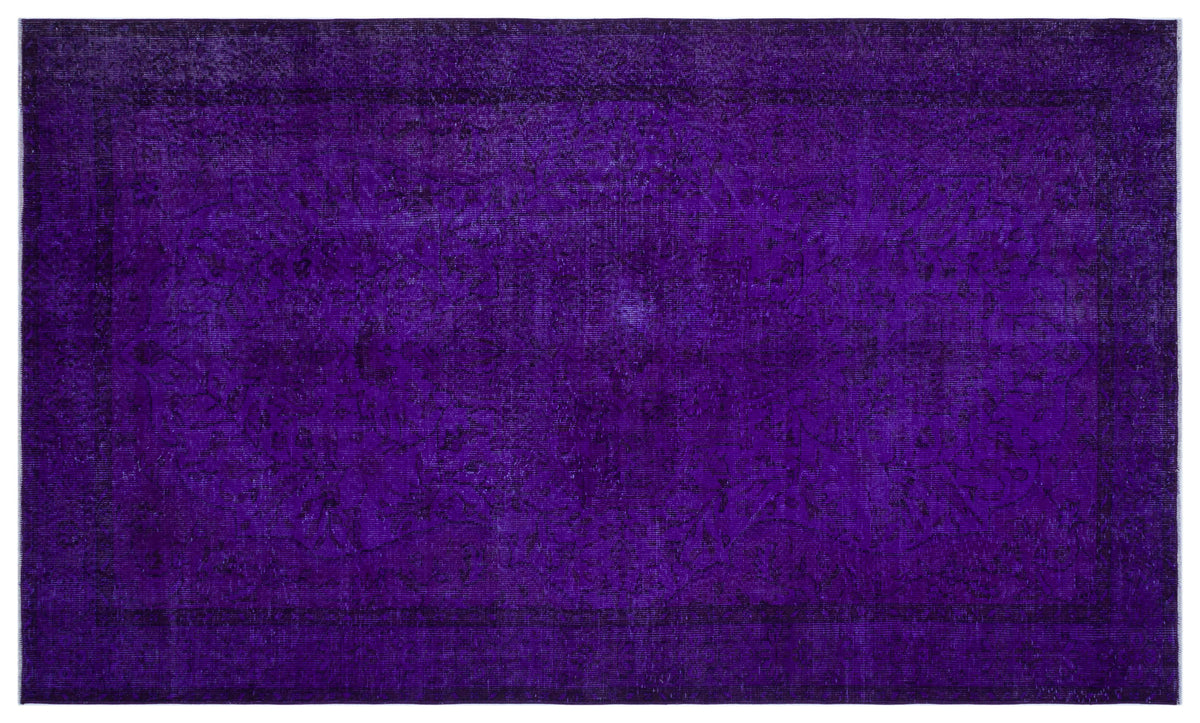 Purple Over Dyed Vintage Rug 5&#39;6&#39;&#39; x 9&#39;5&#39;&#39; ft 167 x 286 cm