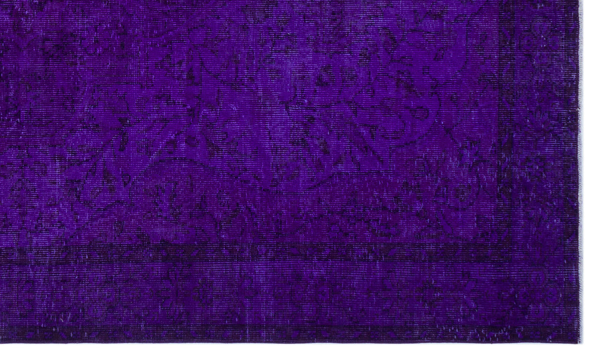 Purple Over Dyed Vintage Rug 5&#39;6&#39;&#39; x 9&#39;5&#39;&#39; ft 167 x 286 cm
