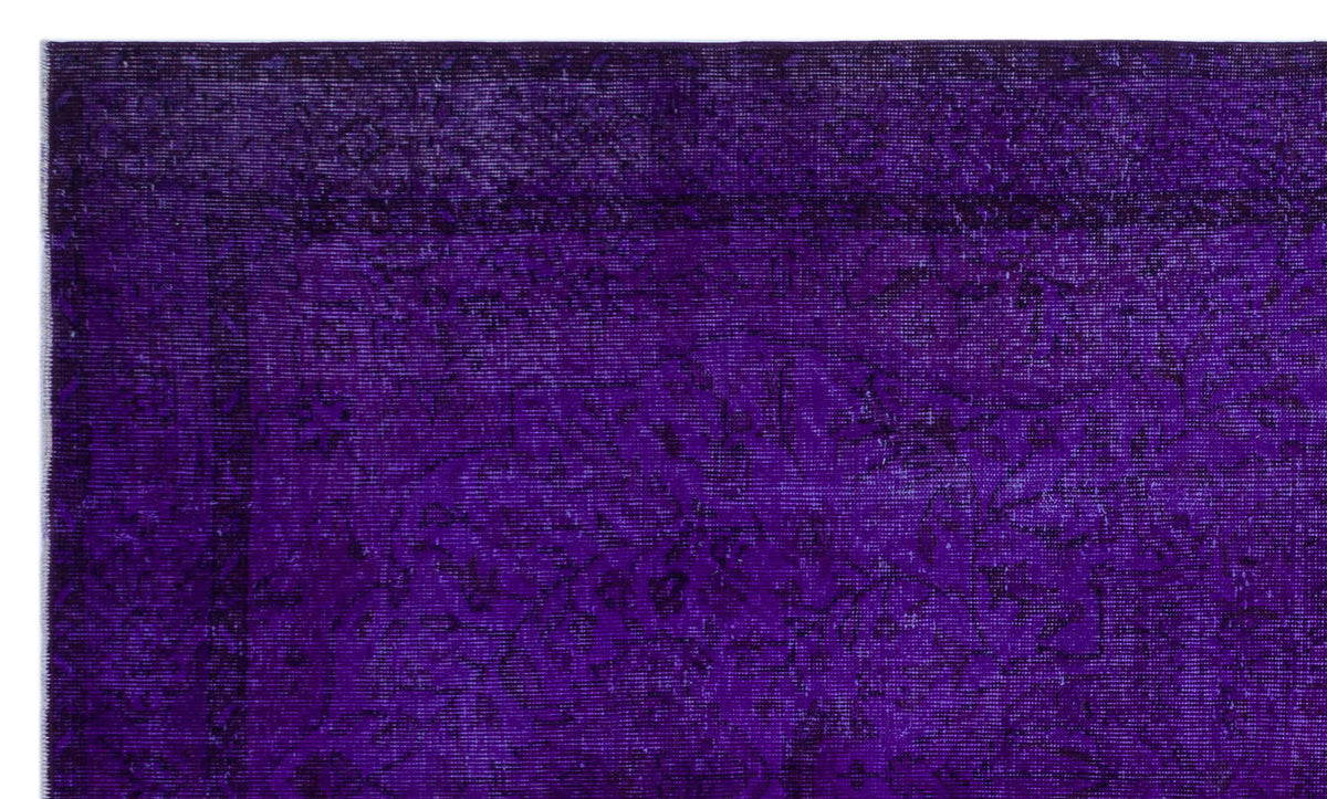 Purple Over Dyed Vintage Rug 5&#39;6&#39;&#39; x 9&#39;5&#39;&#39; ft 167 x 286 cm