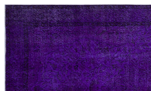 Purple Over Dyed Vintage Rug 5'6'' x 9'5'' ft 167 x 286 cm