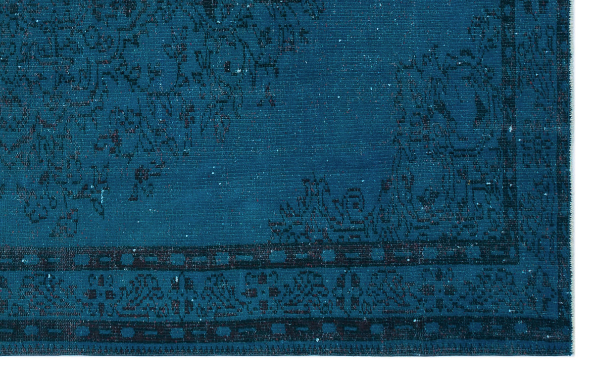 Turquoise  Over Dyed Vintage Rug 5&#39;7&#39;&#39; x 8&#39;8&#39;&#39; ft 169 x 263 cm