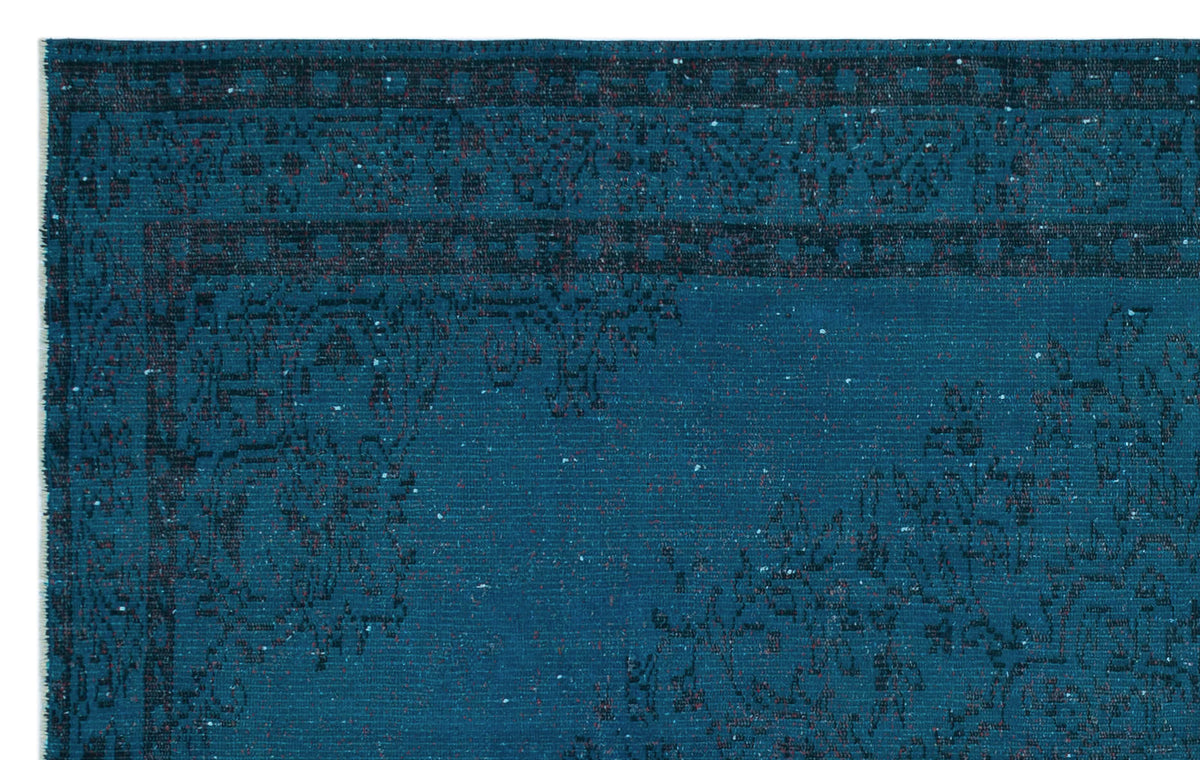 Turquoise  Over Dyed Vintage Rug 5&#39;7&#39;&#39; x 8&#39;8&#39;&#39; ft 169 x 263 cm
