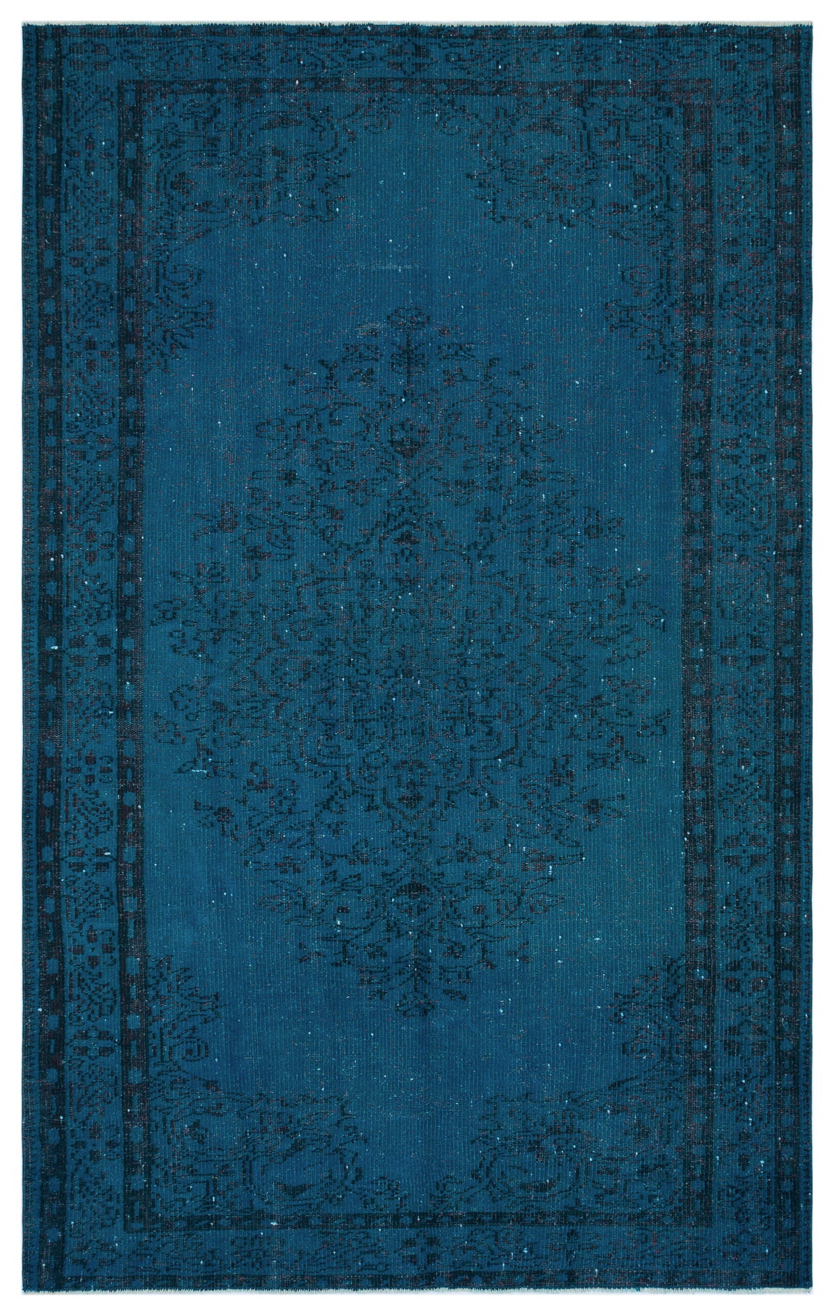 Turquoise  Over Dyed Vintage Rug 5&#39;7&#39;&#39; x 8&#39;8&#39;&#39; ft 169 x 263 cm
