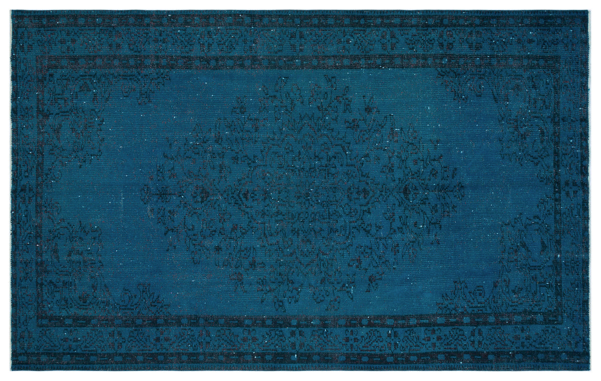 Turquoise  Over Dyed Vintage Rug 5&#39;7&#39;&#39; x 8&#39;8&#39;&#39; ft 169 x 263 cm