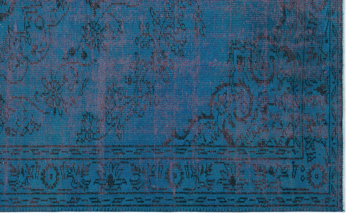 Turquoise  Over Dyed Vintage Rug 5&#39;10&#39;&#39; x 9&#39;5&#39;&#39; ft 178 x 288 cm