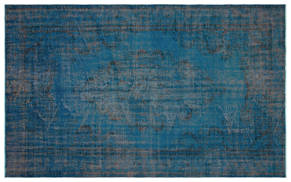 Turquoise  Over Dyed Vintage Rug 5&#39;11&#39;&#39; x 9&#39;5&#39;&#39; ft 180 x 287 cm