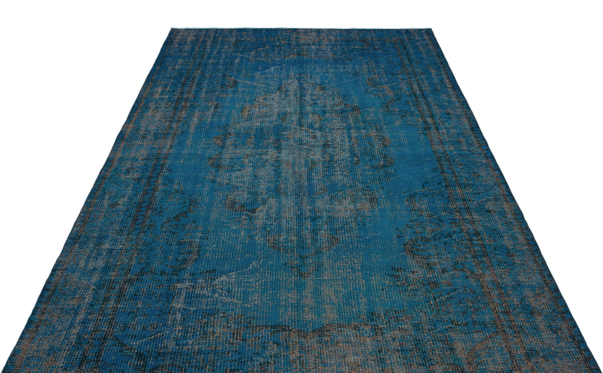 Turquoise  Over Dyed Vintage Rug 5&#39;11&#39;&#39; x 9&#39;5&#39;&#39; ft 180 x 287 cm