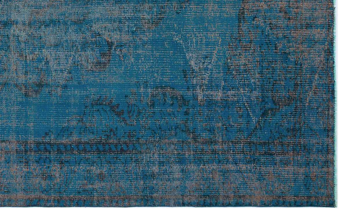 Turquoise  Over Dyed Vintage Rug 5&#39;11&#39;&#39; x 9&#39;5&#39;&#39; ft 180 x 287 cm