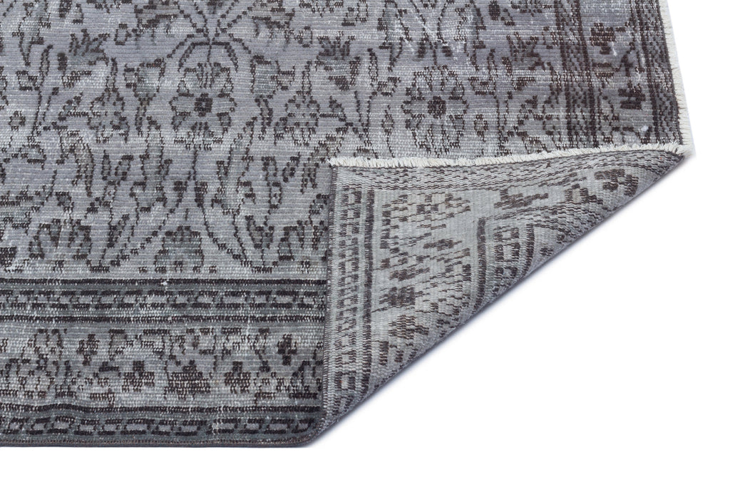 Gray Over Dyed Vintage Rug 4'8'' x 7'9'' ft 142 x 236 cm