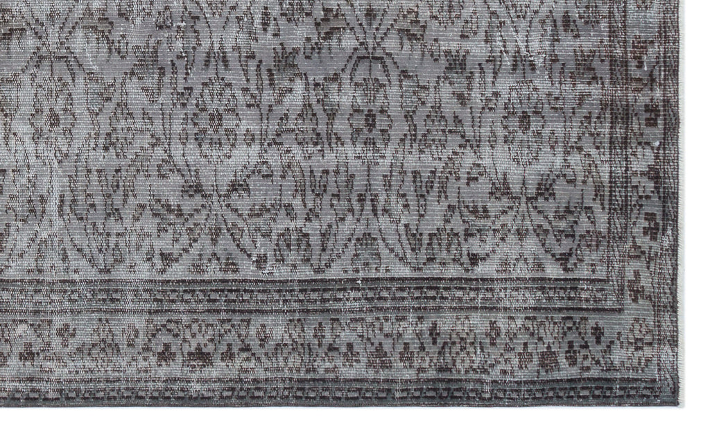 Gray Over Dyed Vintage Rug 4'8'' x 7'9'' ft 142 x 236 cm