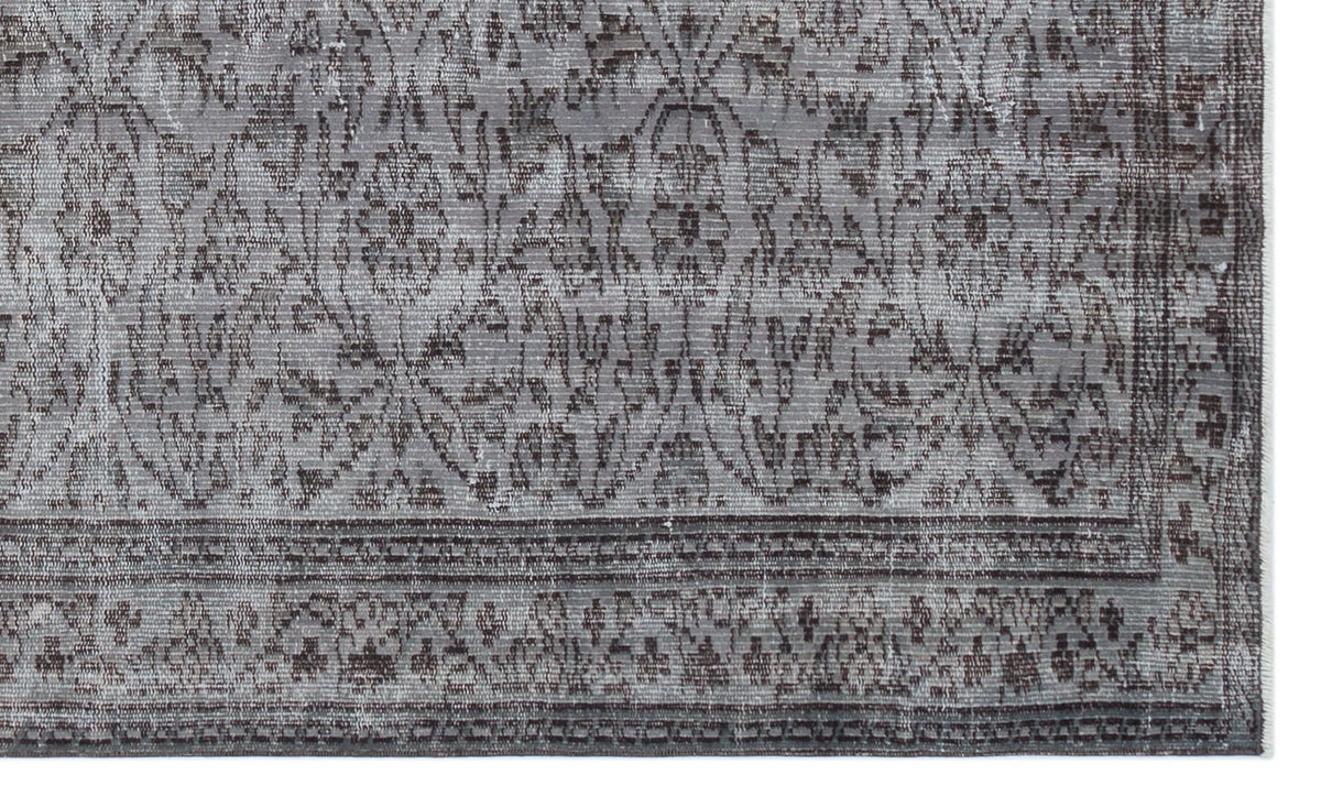 Gray Over Dyed Vintage Rug 4&#39;8&#39;&#39; x 7&#39;9&#39;&#39; ft 142 x 236 cm