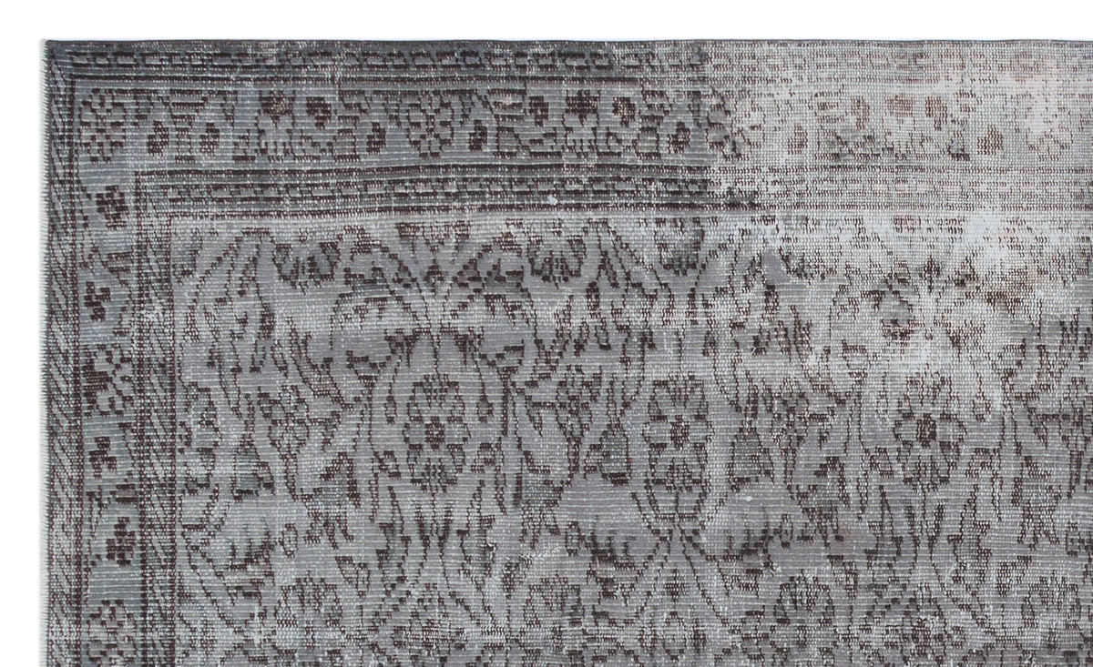 Gray Over Dyed Vintage Rug 4&#39;8&#39;&#39; x 7&#39;9&#39;&#39; ft 142 x 236 cm