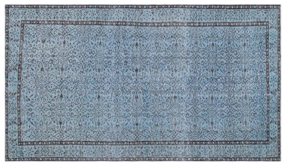 Blue Over Dyed Vintage Rug 5&#39;0&#39;&#39; x 8&#39;10&#39;&#39; ft 153 x 268 cm