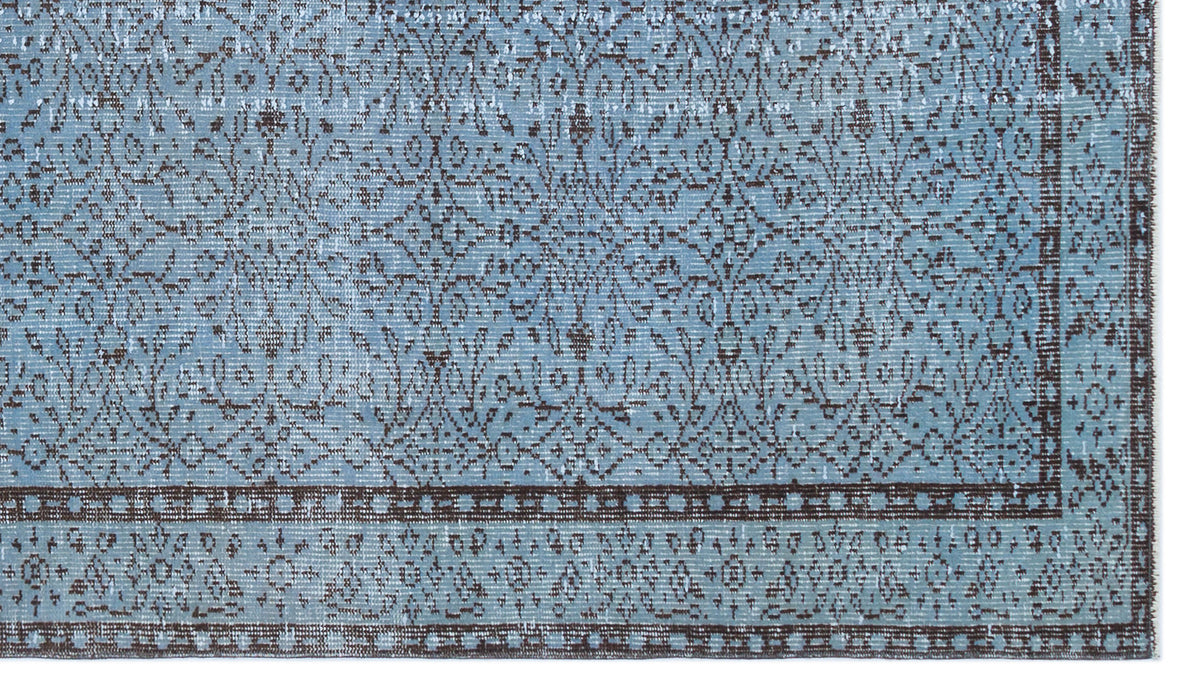 Blue Over Dyed Vintage Rug 5&#39;0&#39;&#39; x 8&#39;10&#39;&#39; ft 153 x 268 cm