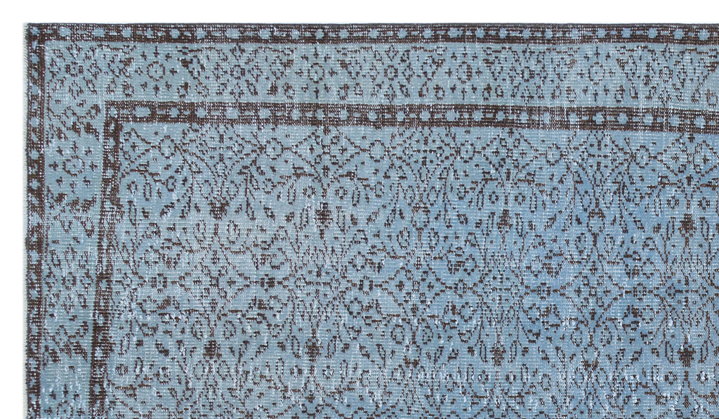 Blue Over Dyed Vintage Rug 5'0'' x 8'10'' ft 153 x 268 cm