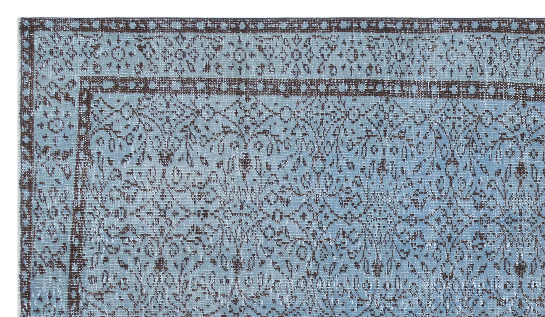 Blue Over Dyed Vintage Rug 5'0'' x 8'10'' ft 153 x 268 cm